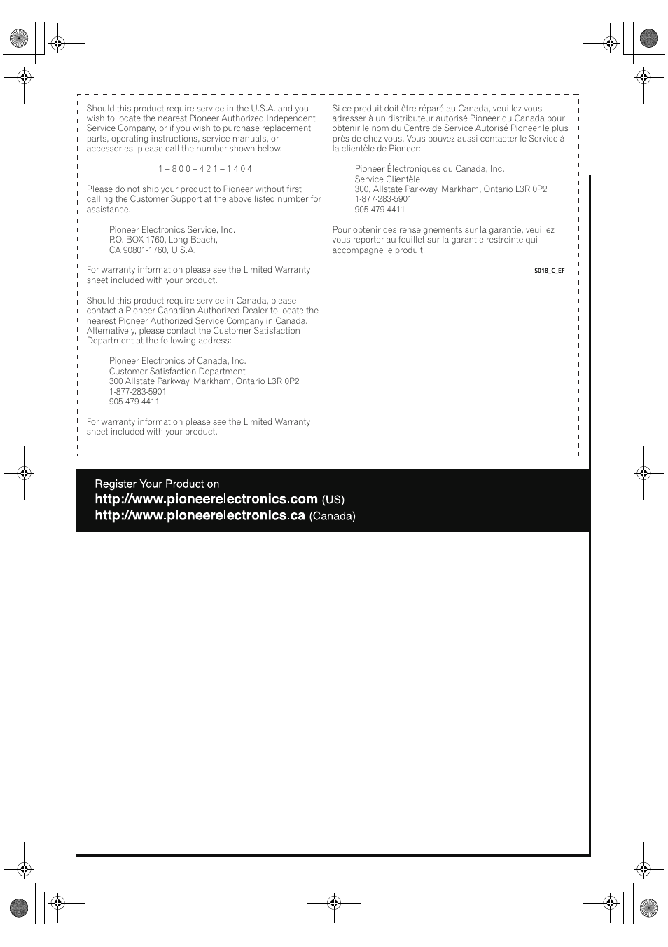 Pioneer corporation | Pioneer Elite SC-07 User Manual | Page 138 / 138