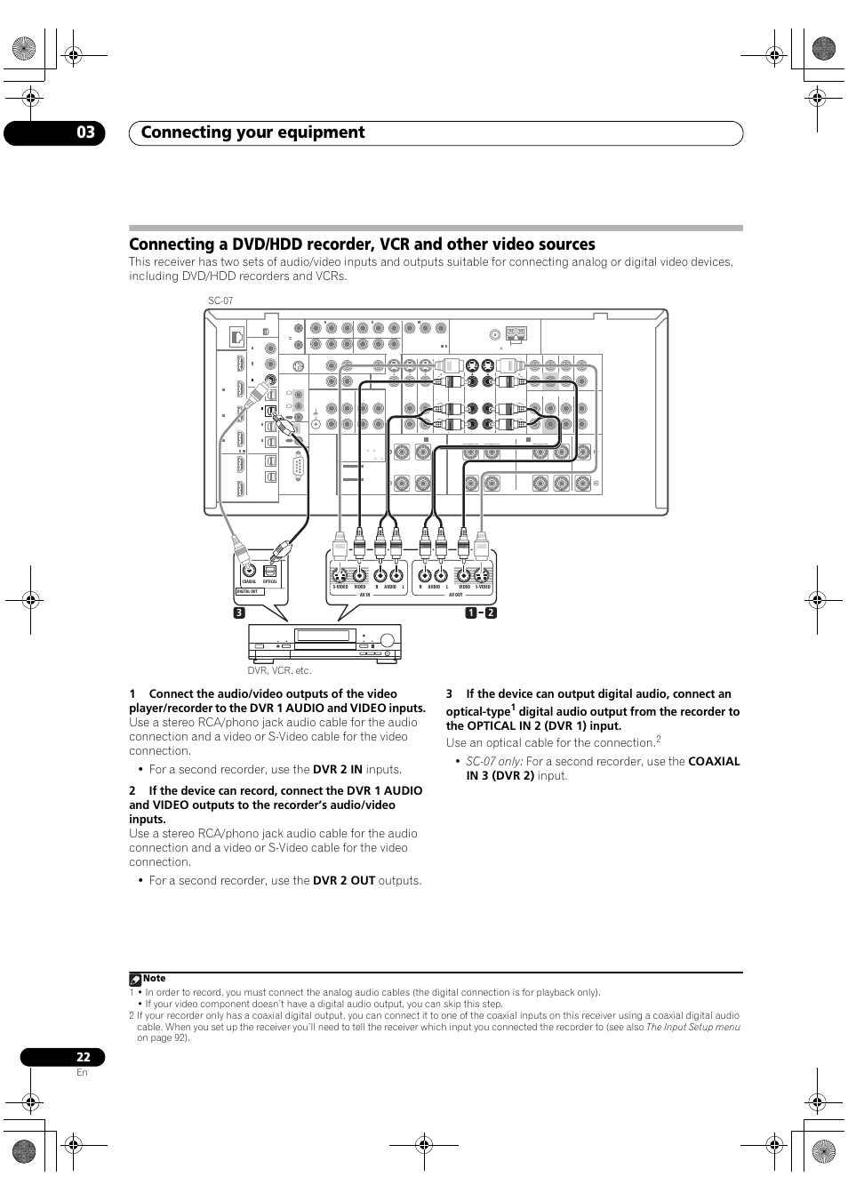 Connecting your equipment 03 | Pioneer Elite SC-07 User Manual | Page 22 / 138