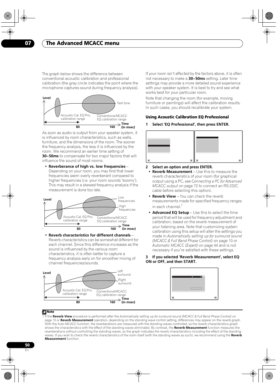 The advanced mcacc menu 07, Using acoustic calibration eq professional | Pioneer Elite SC-07 User Manual | Page 50 / 138
