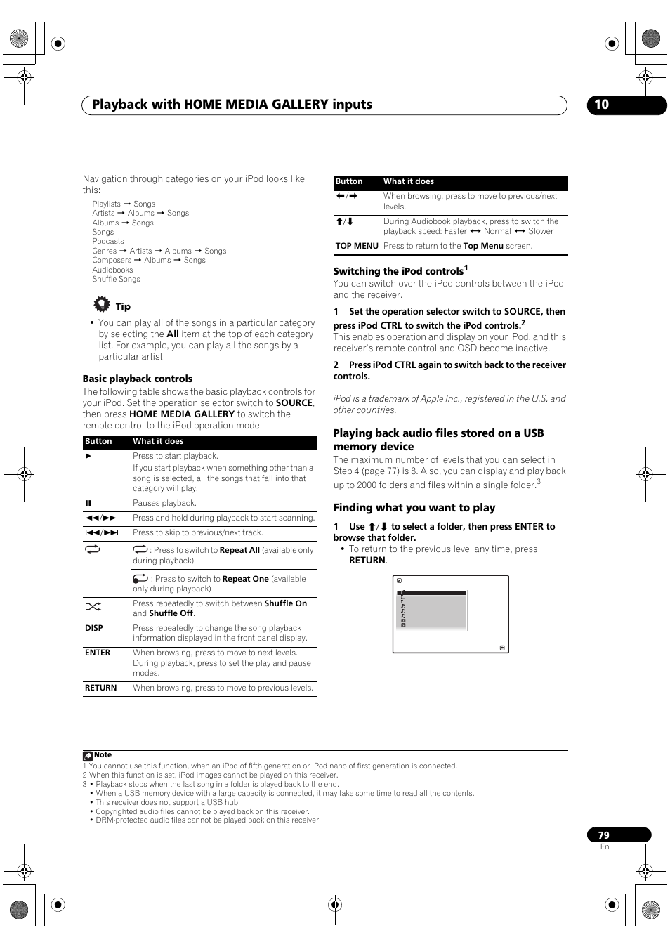 Playback with home media gallery inputs 10 | Pioneer Elite SC-07 User Manual | Page 79 / 138