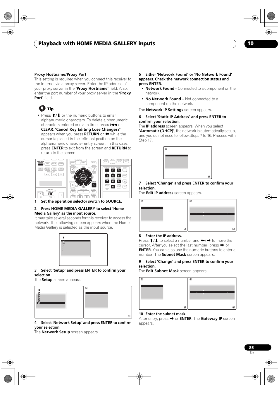 Playback with home media gallery inputs 10 | Pioneer Elite SC-07 User Manual | Page 85 / 138