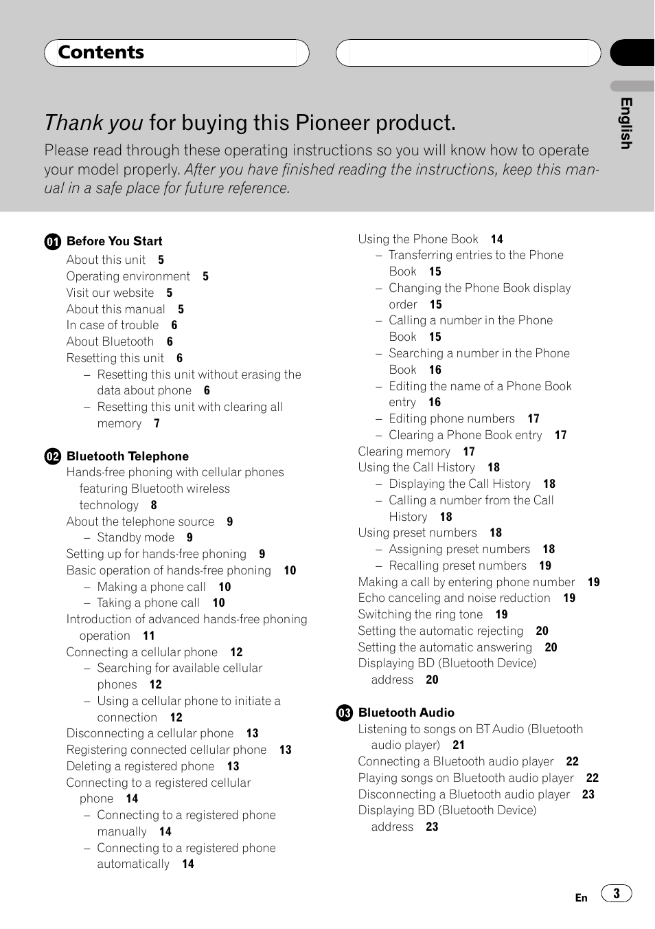 Pioneer CD-BTB20 User Manual | Page 3 / 169