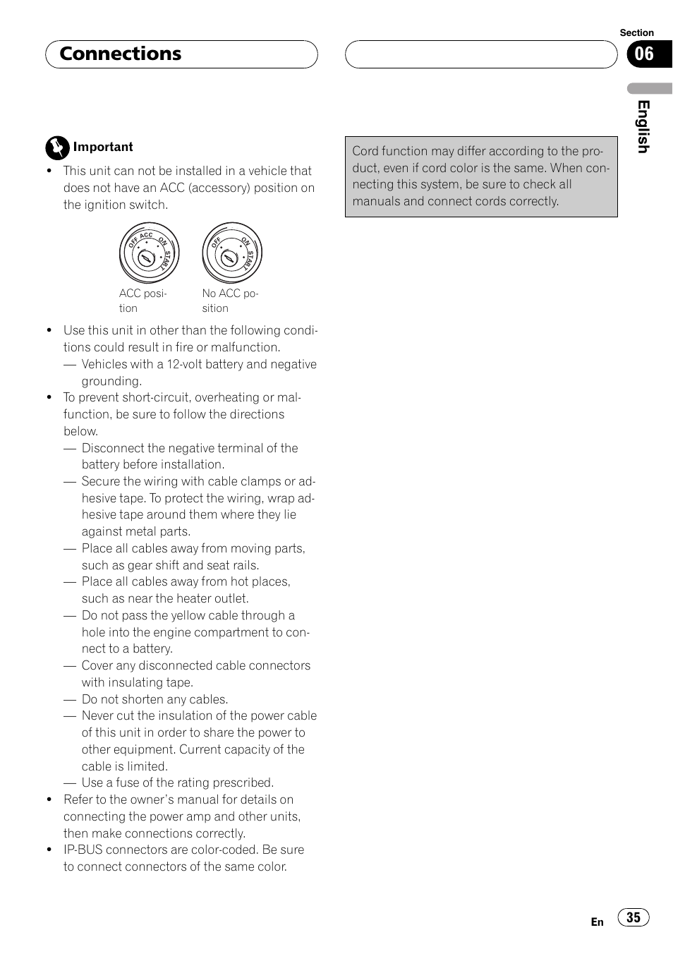Connections, English | Pioneer CD-BTB20 User Manual | Page 35 / 169
