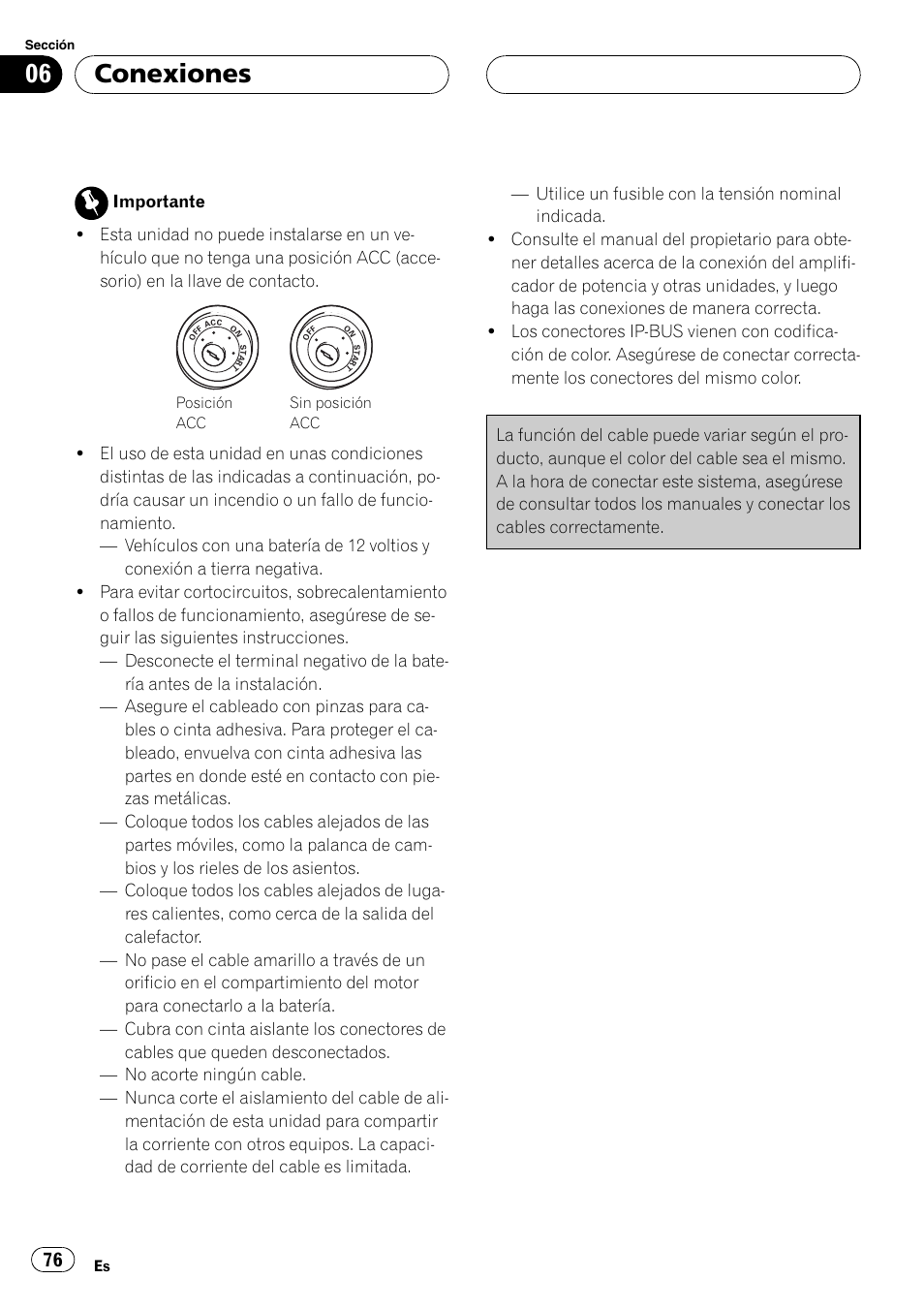 Conexiones | Pioneer CD-BTB20 User Manual | Page 76 / 169