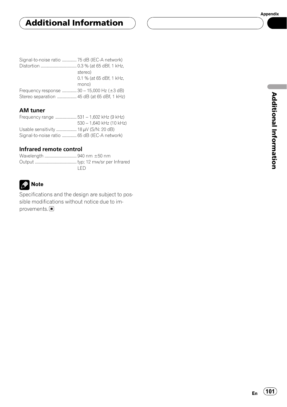 Additional information | Pioneer DVH-P5650MP User Manual | Page 101 / 102