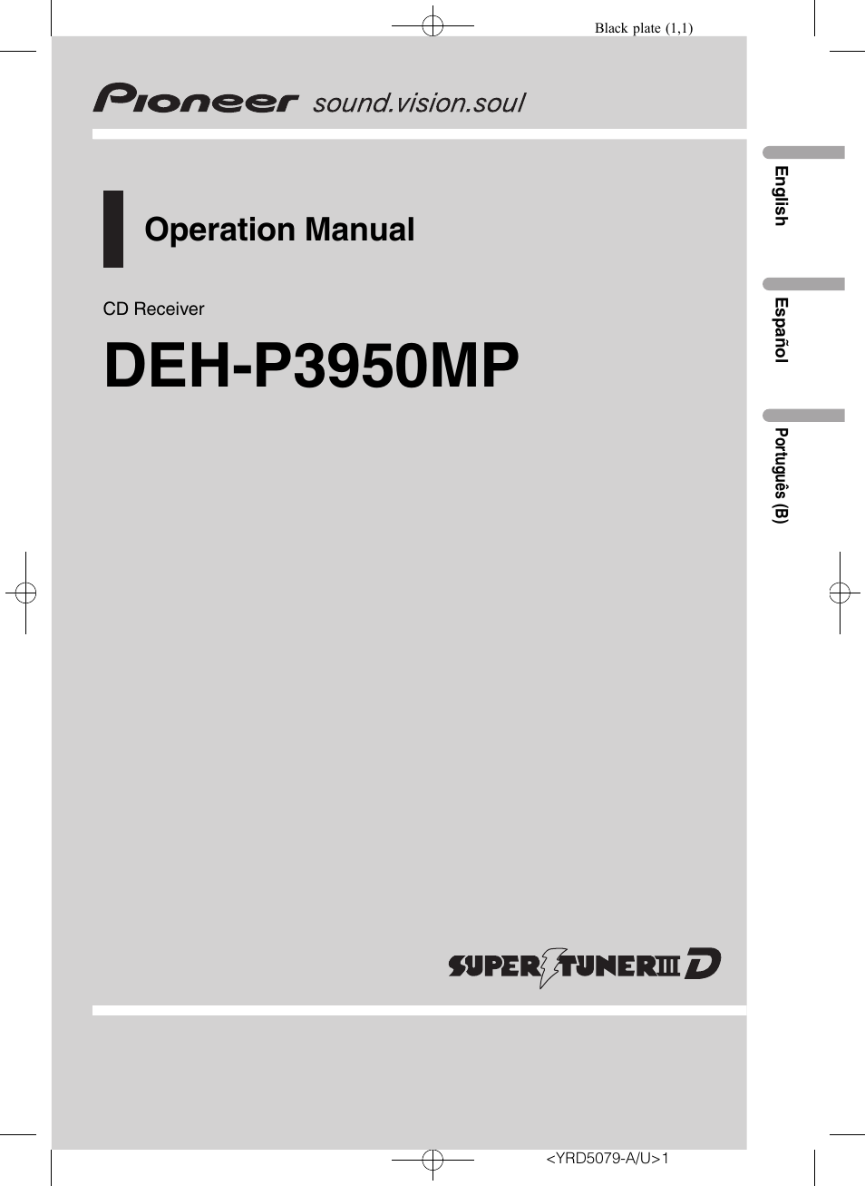 Pioneer Super Tuner III D DEH-P3950MP User Manual | 92 pages