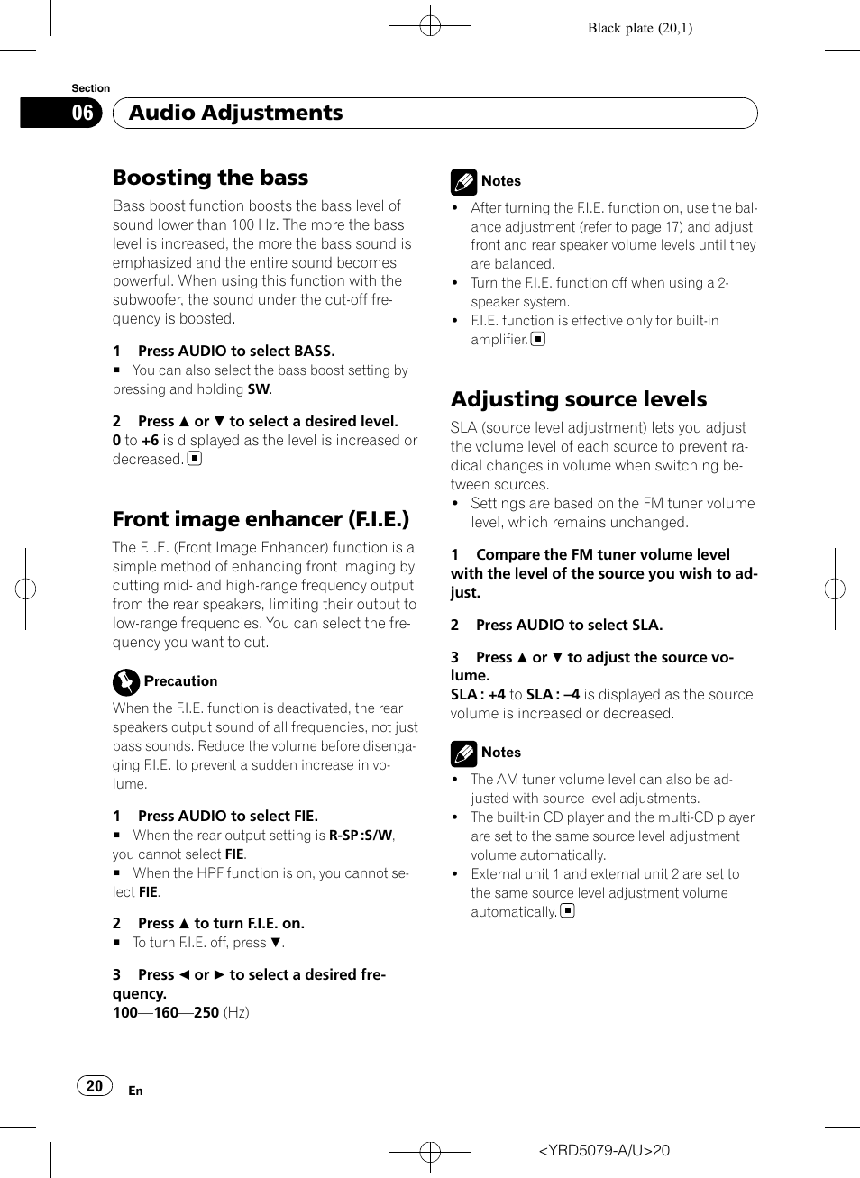 Boosting the bass, Front image enhancer (f.i.e.), Adjusting source levels | Audio adjustments | Pioneer Super Tuner III D DEH-P3950MP User Manual | Page 20 / 92