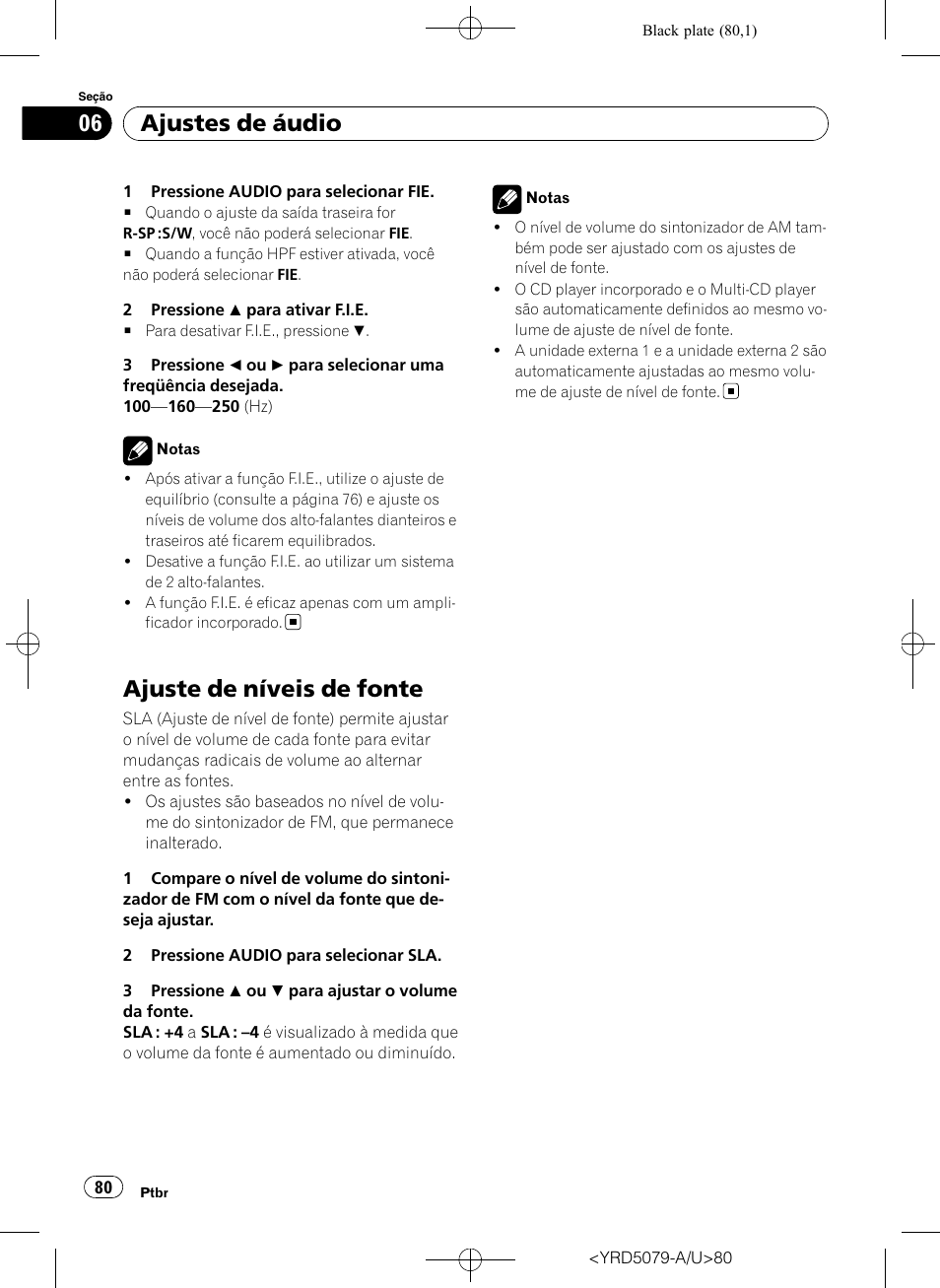 Ajuste de níveis de fonte, Ajustes de áudio | Pioneer Super Tuner III D DEH-P3950MP User Manual | Page 80 / 92