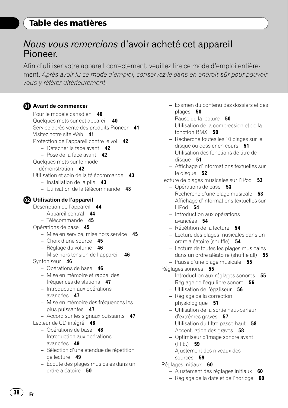 Pioneer Premier DEH-P490IB User Manual | Page 38 / 118