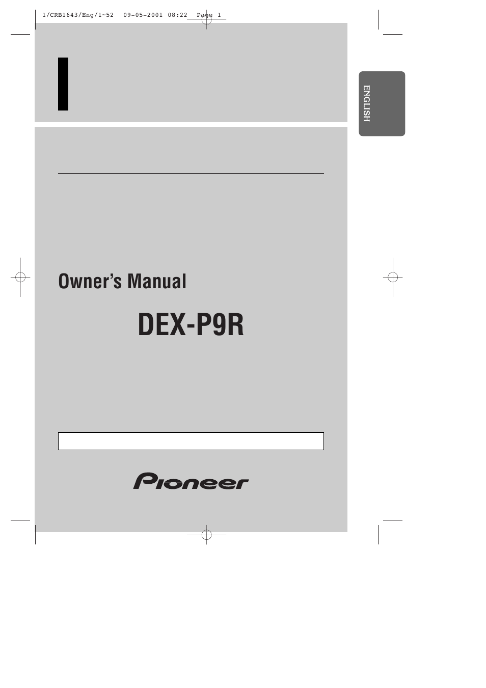 Pioneer DEX-P9R User Manual | 96 pages