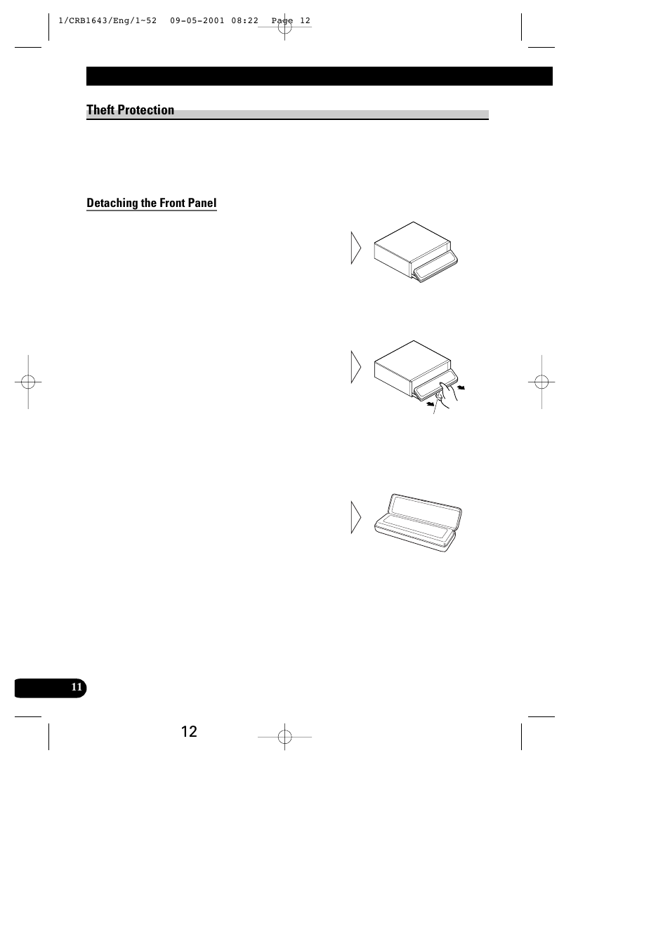 Detaching and replacing the front panel, Theft protection | Pioneer DEX-P9R User Manual | Page 12 / 96