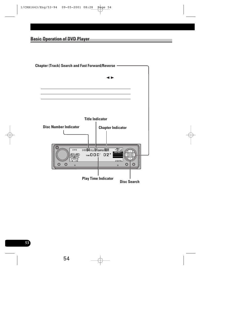 Dvd player operation, Basic operation of dvd player | Pioneer DEX-P9R User Manual | Page 54 / 96
