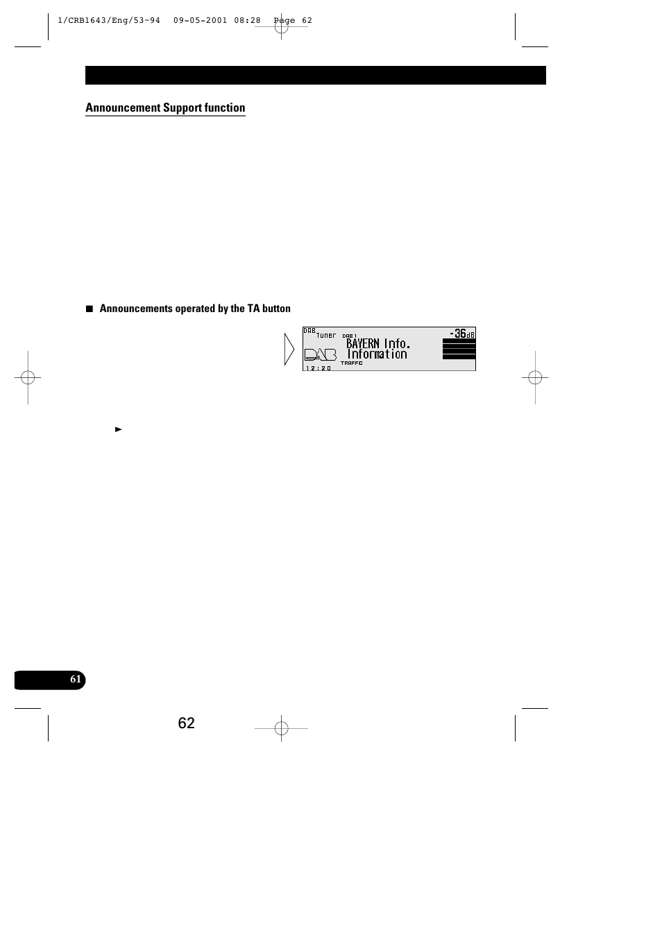 Dab tuner operation | Pioneer DEX-P9R User Manual | Page 62 / 96