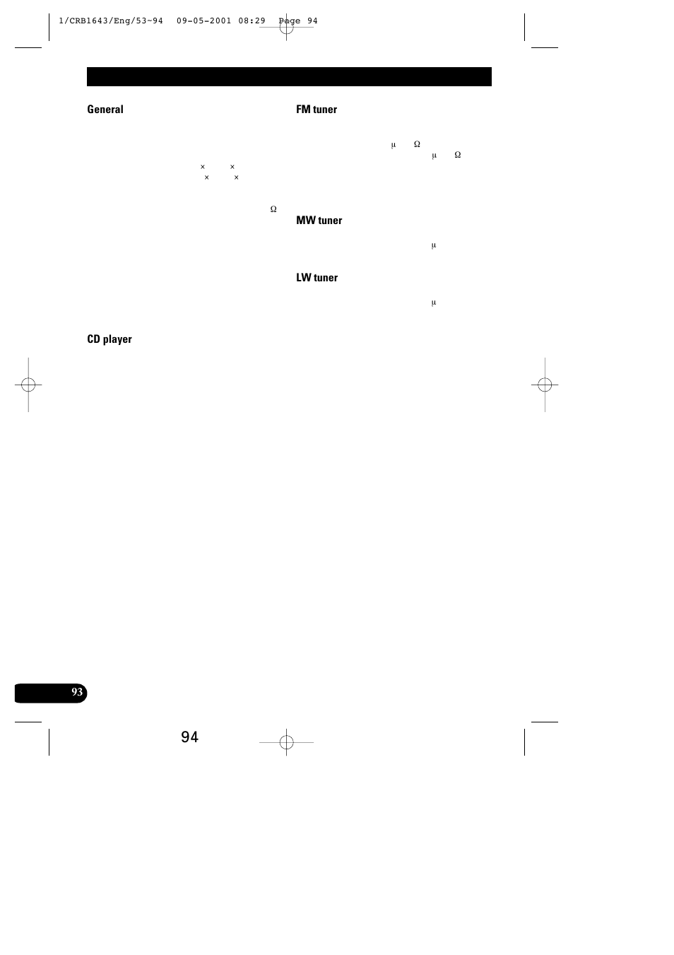 Specifications | Pioneer DEX-P9R User Manual | Page 94 / 96