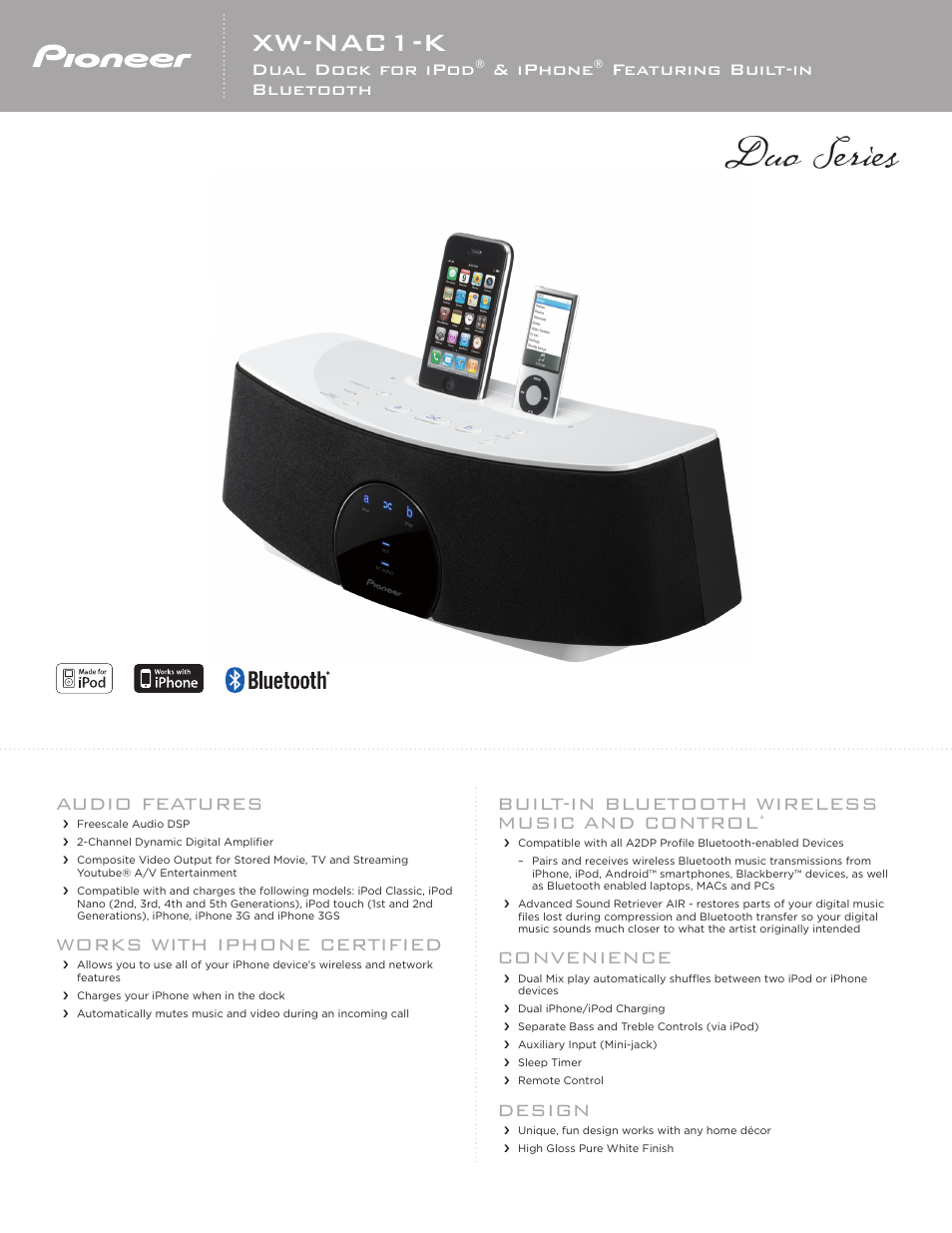 Pioneer XW-NAC1-K User Manual | 2 pages
