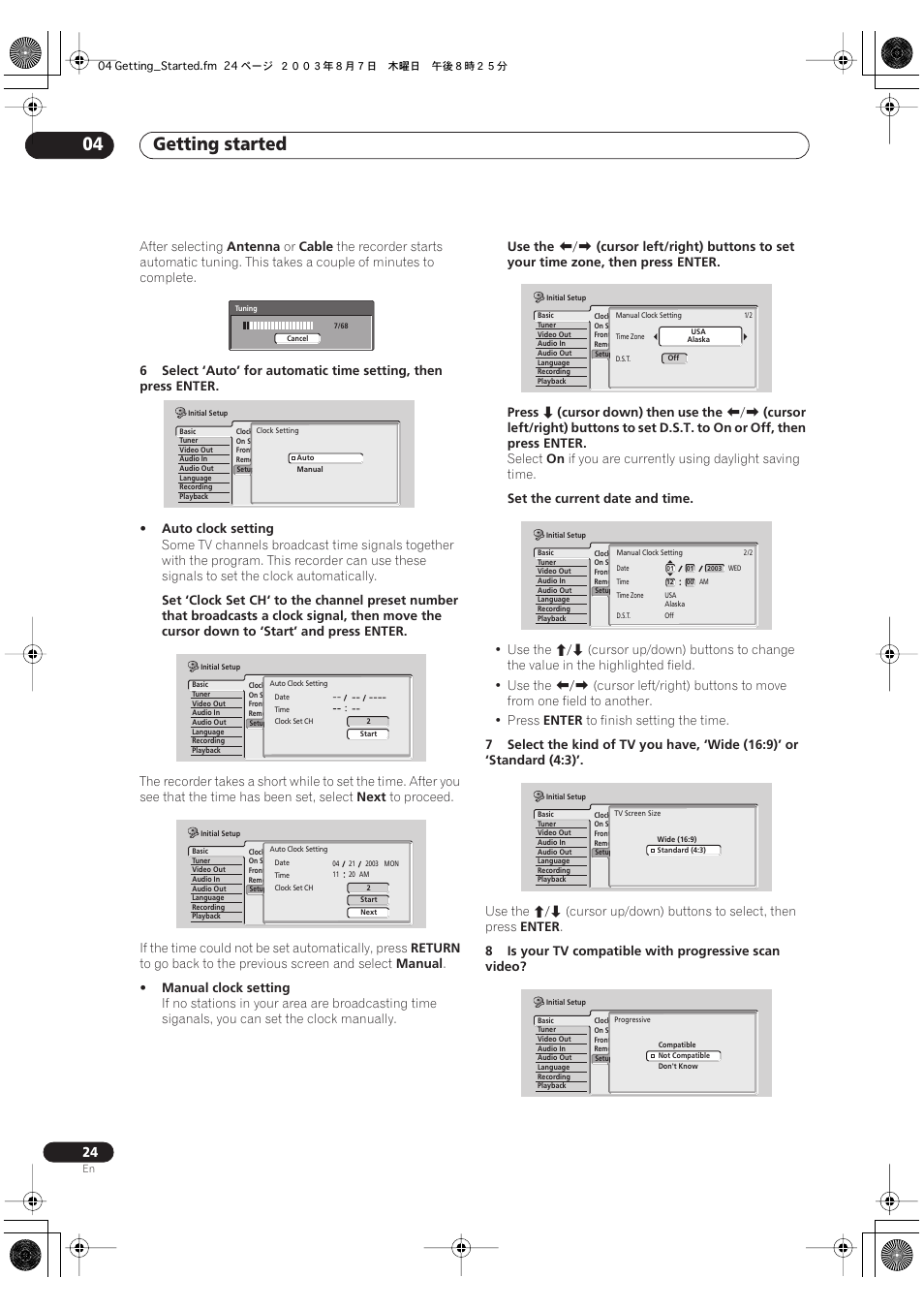 Getting started 04 | Pioneer DVR-510H User Manual | Page 24 / 116