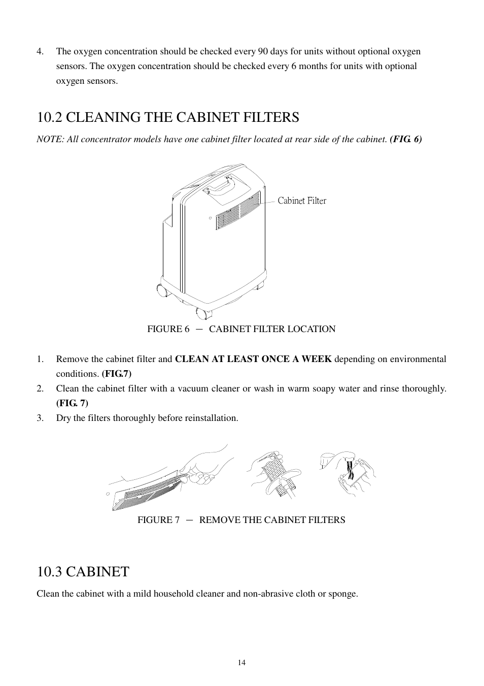 2 cleaning the cabinet filters, 3 cabinet | Pioneer Q150 User Manual | Page 15 / 17