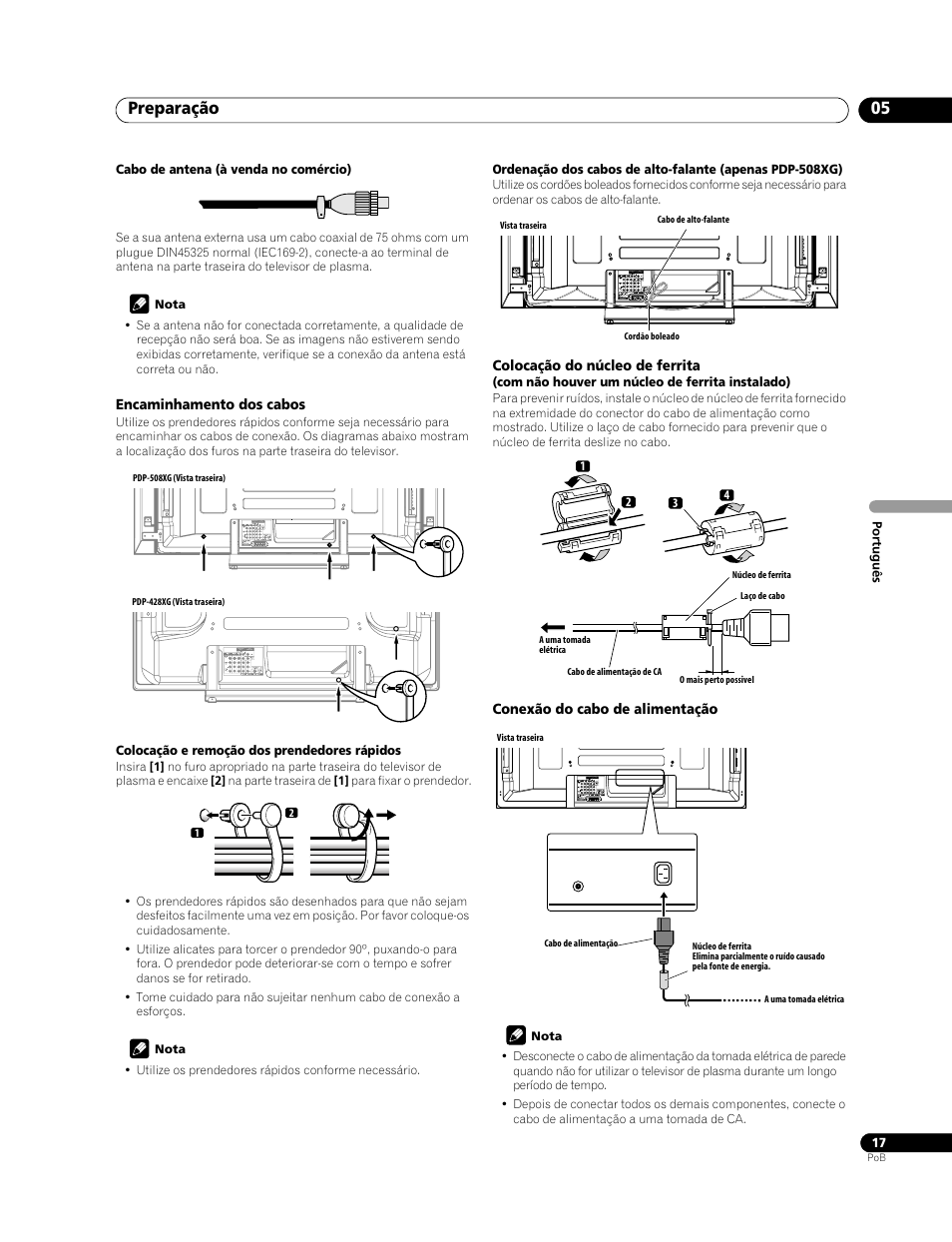 Preparação 05 | Pioneer PDP-428XG User Manual | Page 149 / 266