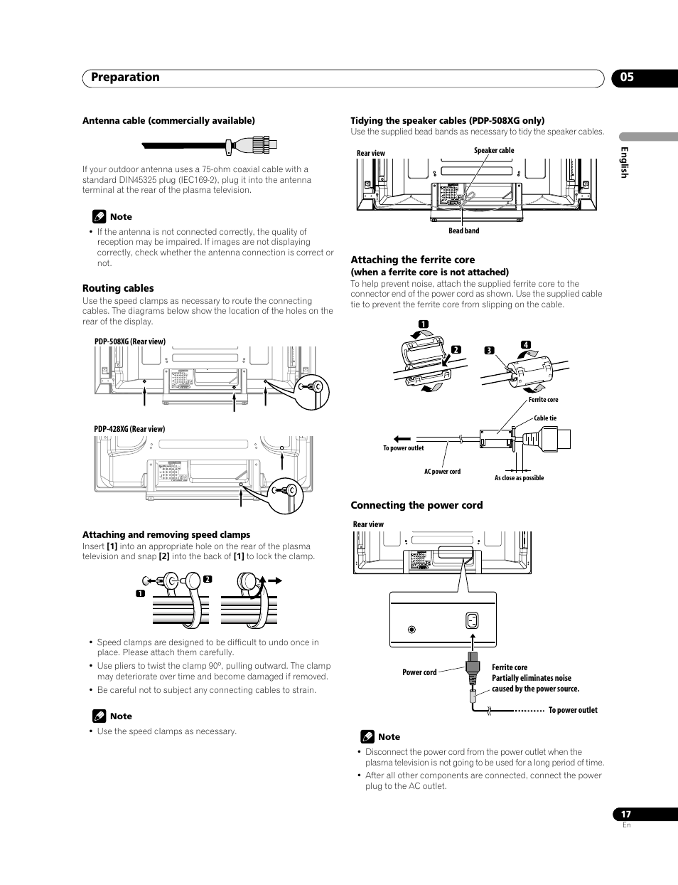 Preparation 05 | Pioneer PDP-428XG User Manual | Page 17 / 266