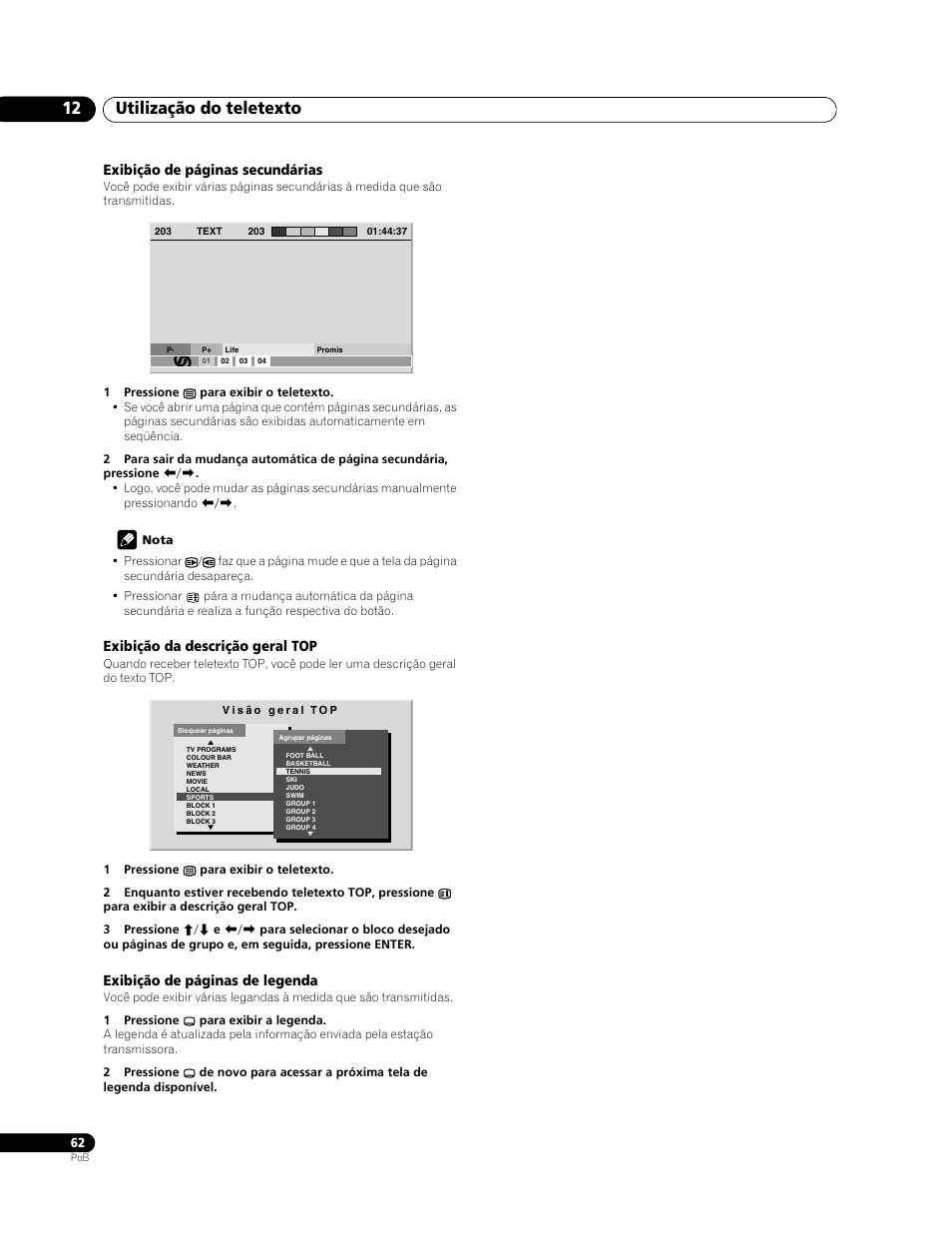 Utilização do teletexto 12 | Pioneer PDP-428XG User Manual | Page 194 / 266
