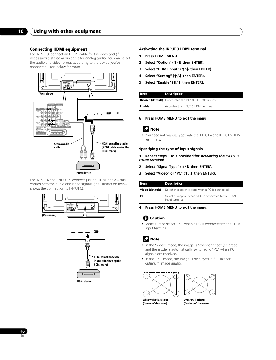 Using with other equipment 10 | Pioneer PDP-428XG User Manual | Page 46 / 266