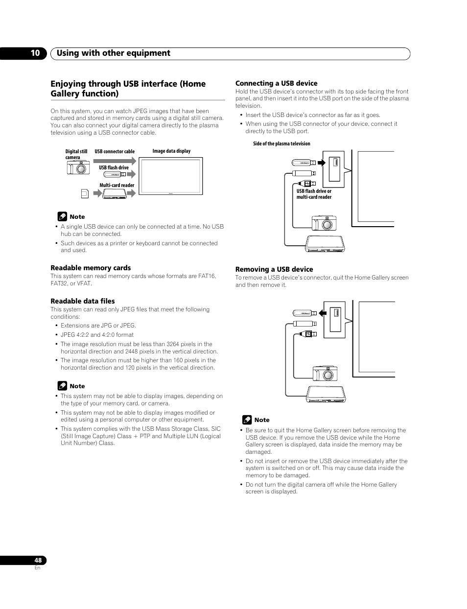 Using with other equipment 10 | Pioneer PDP-428XG User Manual | Page 48 / 266