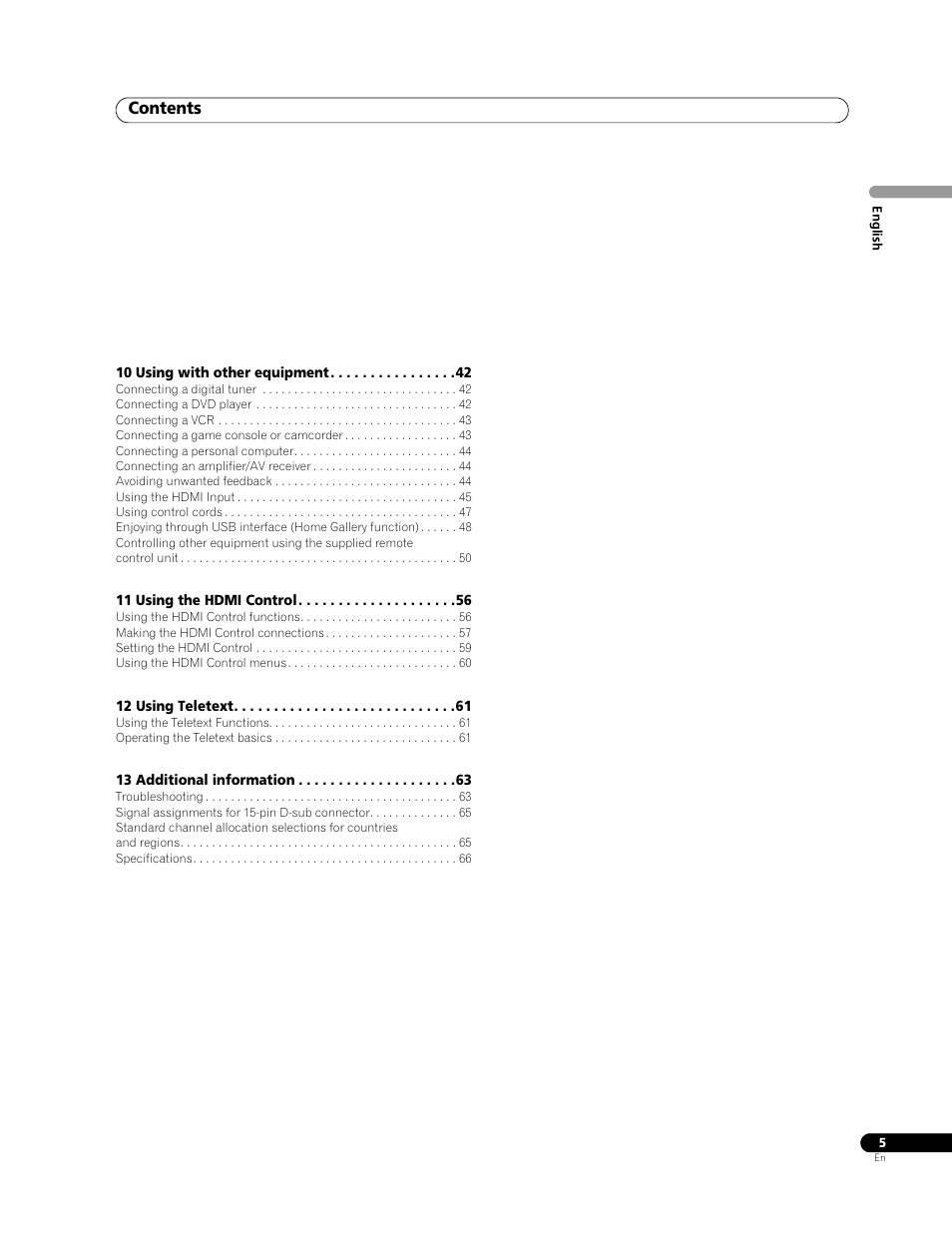 Pioneer PDP-428XG User Manual | Page 5 / 266