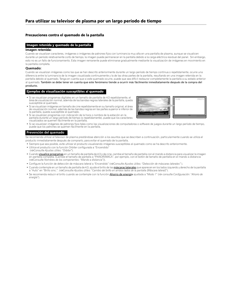 Precauciones contra el quemado de la pantalla | Pioneer PDP-428XG User Manual | Page 68 / 266