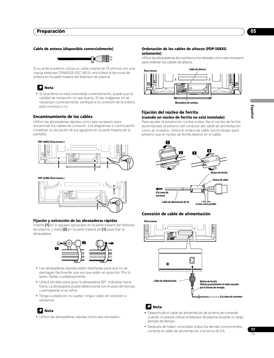 Preparación 05 | Pioneer PDP-428XG User Manual | Page 83 / 266