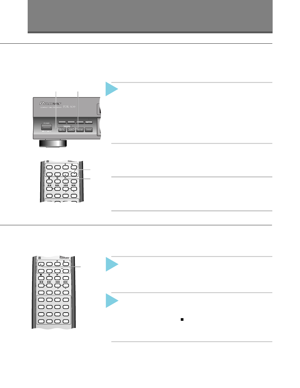 Numbering tracks recording fade ins and fade outs, Numbering tracks, Recording fade ins and fade outs | Additional recording features, Fader, Start recording, If you're recording from, Recording starts with a gradual fade in, The red, Press | Pioneer PDR-509 User Manual | Page 30 / 40