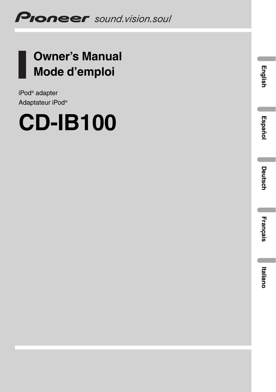 Pioneer CD-IB100 User Manual | 69 pages