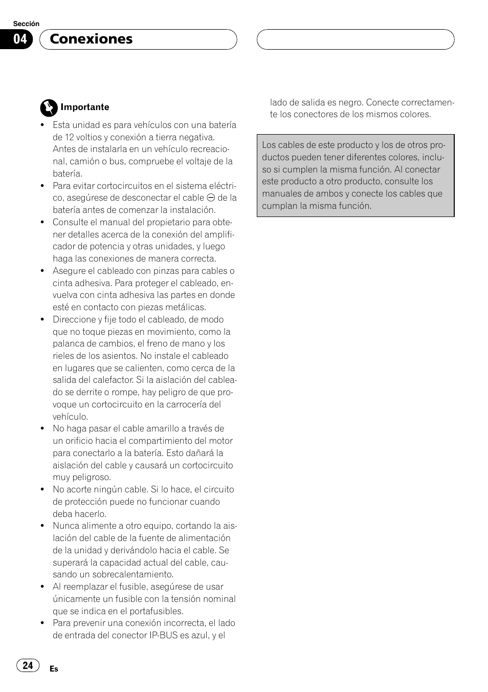 Conexiones | Pioneer CD-IB100 User Manual | Page 24 / 69