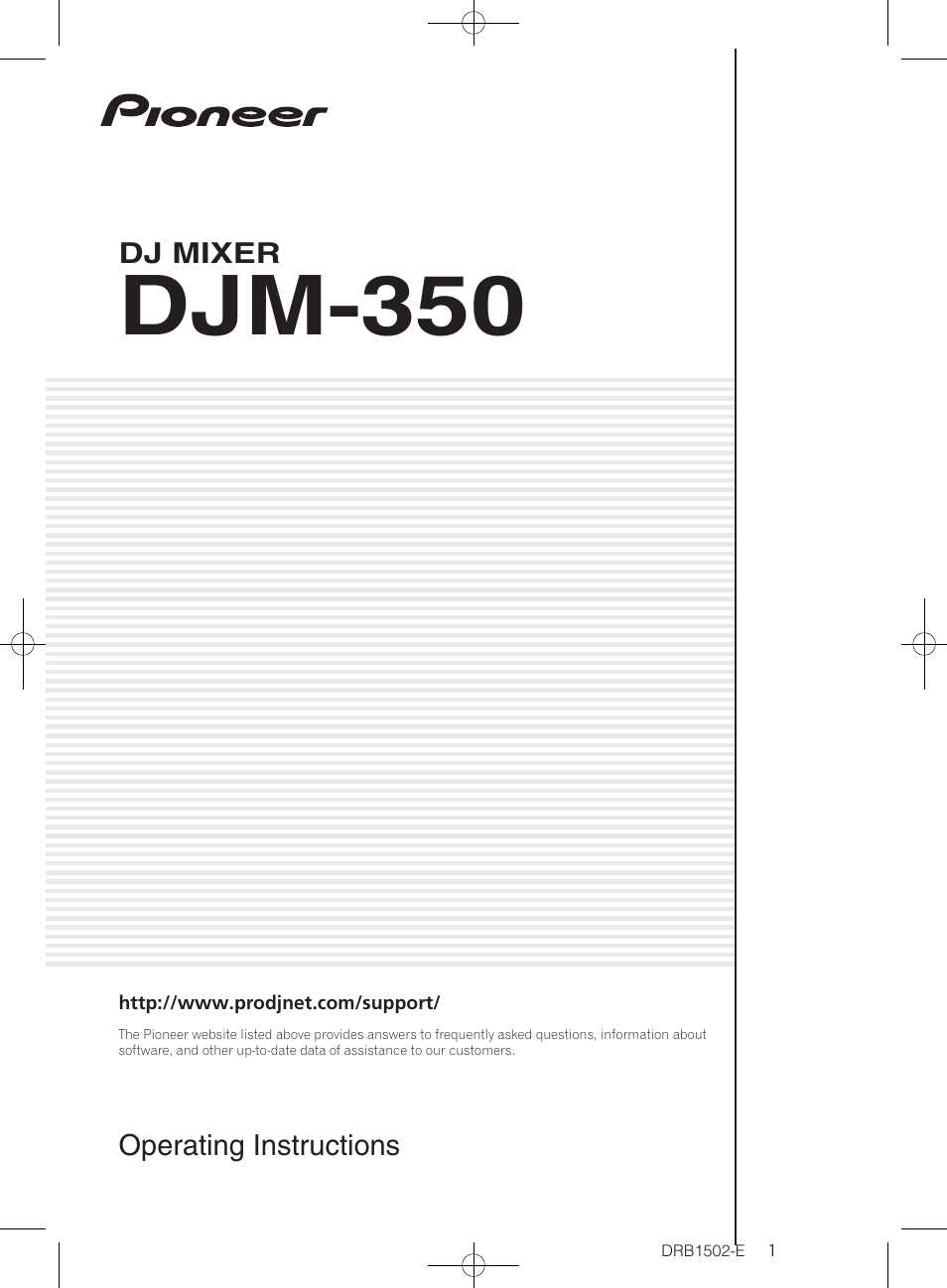 Pioneer DJM-350 User Manual | 20 pages