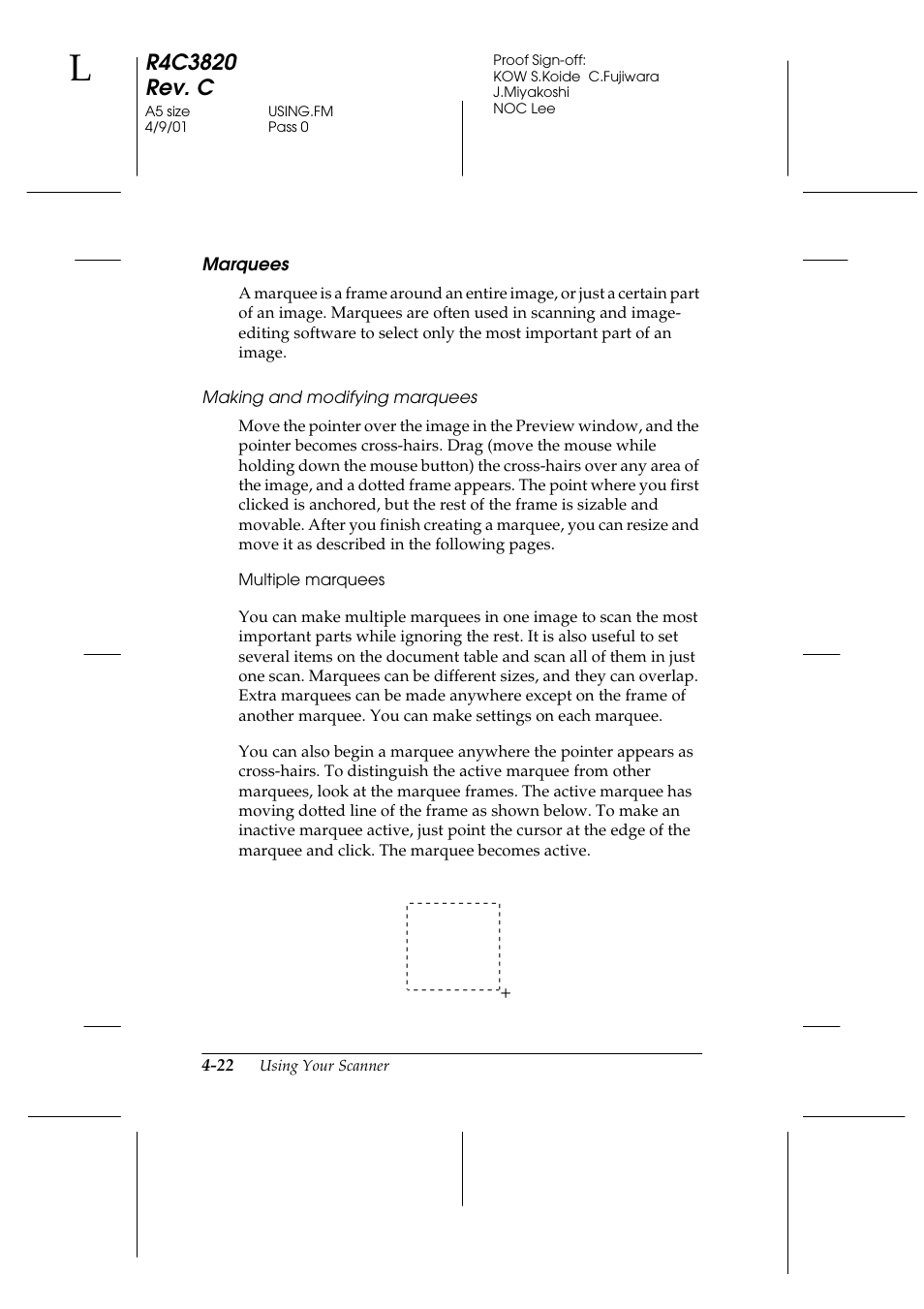 Marquees, Making and modifying marquees, Multiple marquees | Epson GT-30000 User Manual | Page 106 / 140