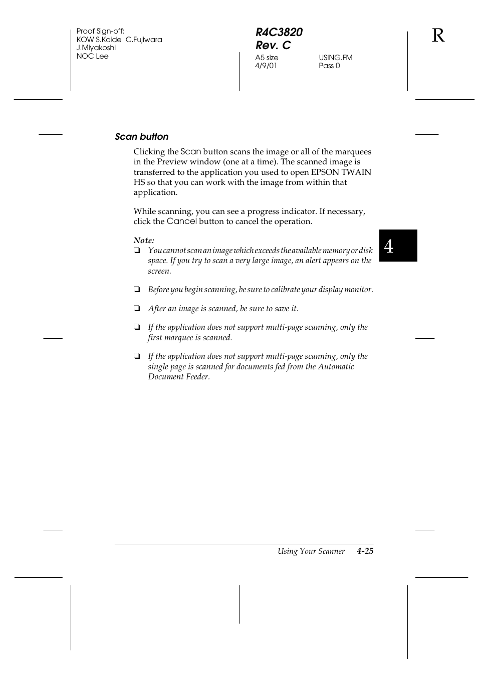 Scan button | Epson GT-30000 User Manual | Page 109 / 140