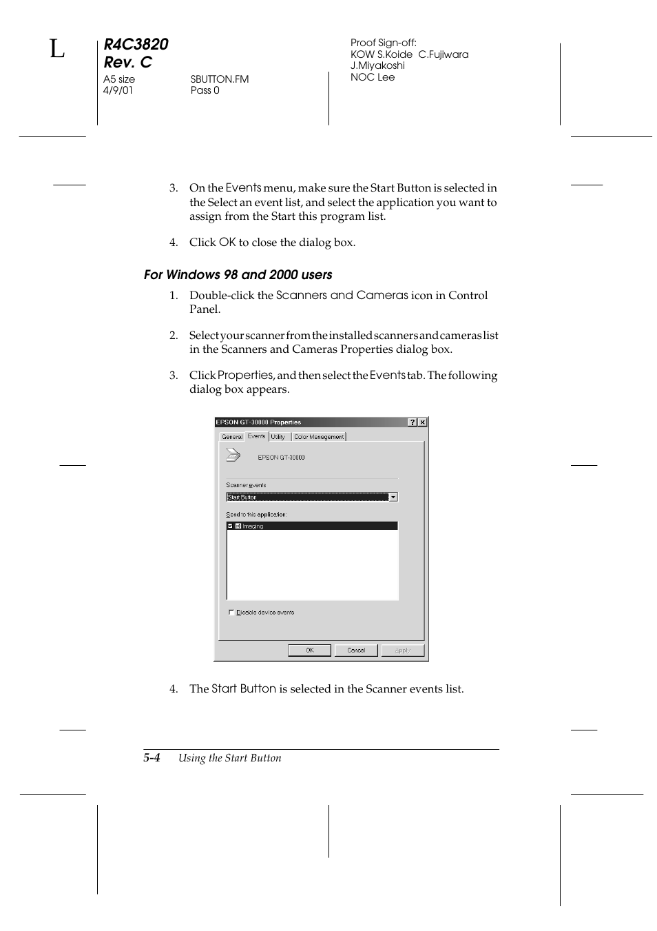 For windows 98 and 2000 users | Epson GT-30000 User Manual | Page 120 / 140