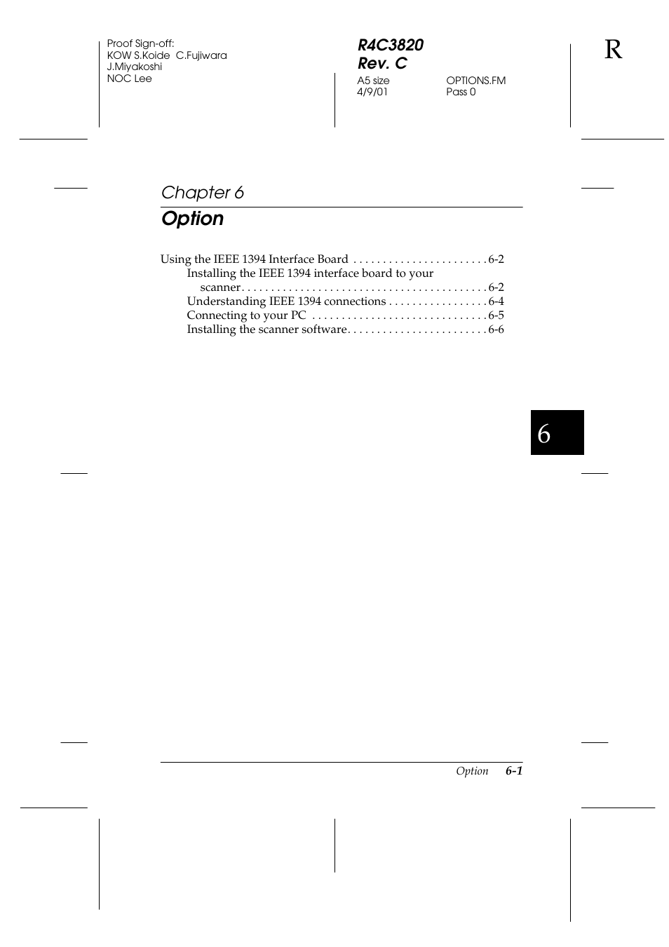 Option, Chapter 6 | Epson GT-30000 User Manual | Page 123 / 140