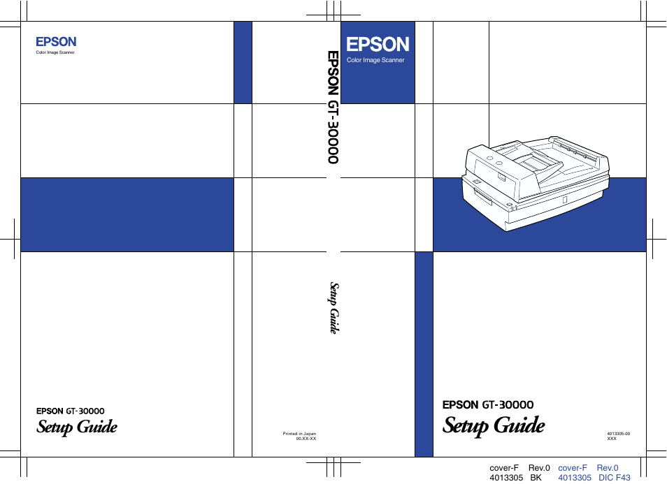 Back cover, Setup guide, Setup g uide | Epson GT-30000 User Manual | Page 140 / 140