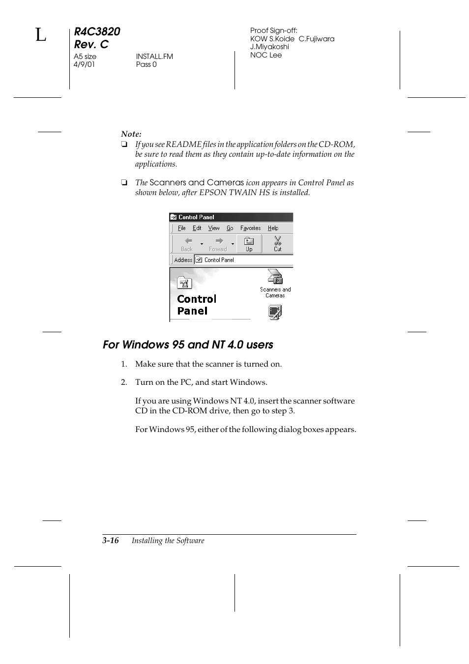 For windows 95 and nt 4.0 users, For windows 95 and nt 4.0 users -16 | Epson GT-30000 User Manual | Page 56 / 140