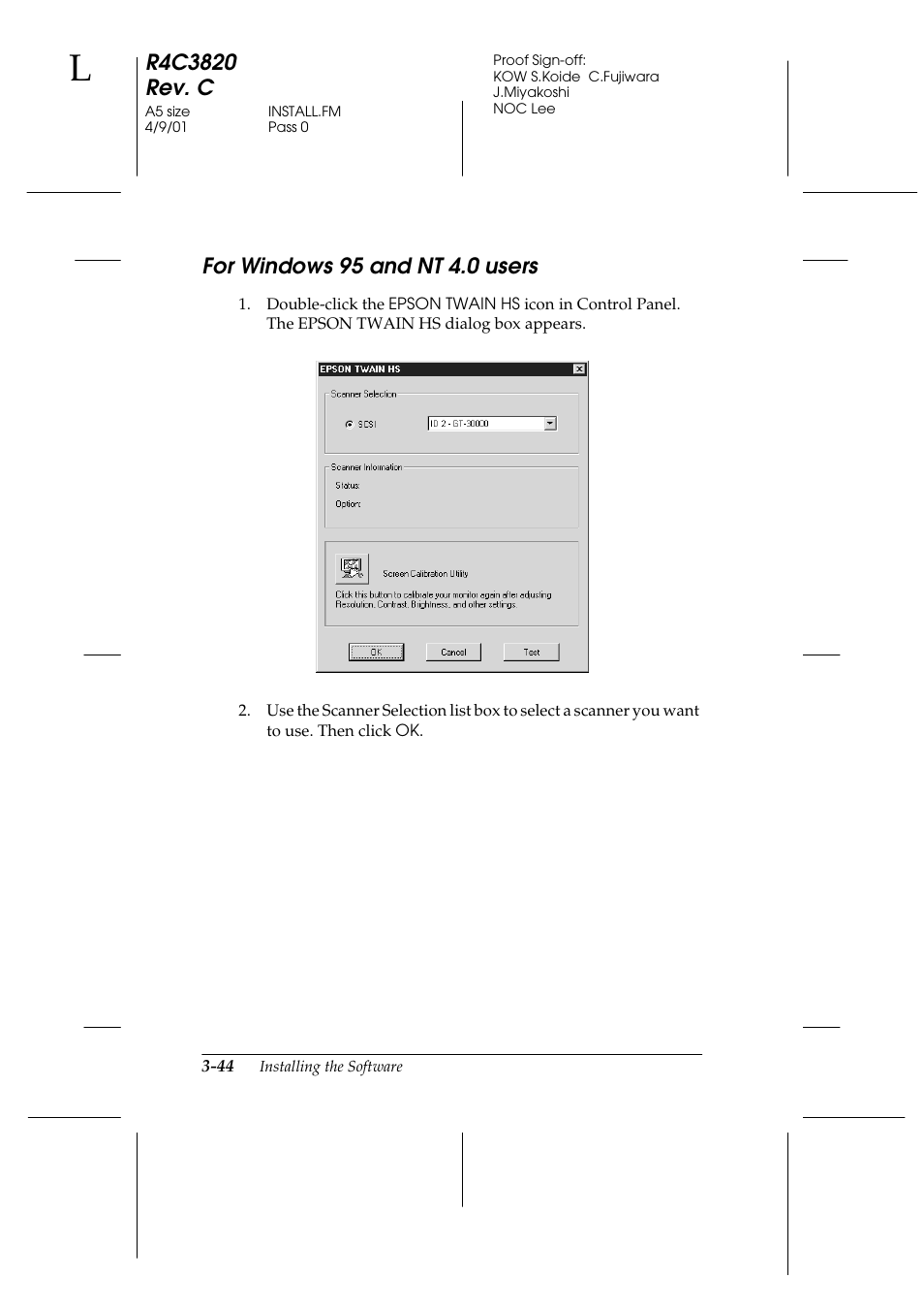 For windows 95 and nt 4.0 users, For windows 95 and nt 4.0 users -44 | Epson GT-30000 User Manual | Page 84 / 140