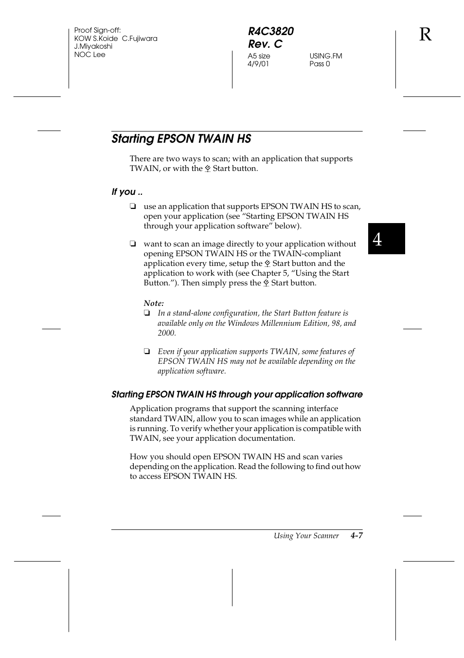 Starting epson twain hs, If you, Starting epson twain hs -7 | See “starting epson | Epson GT-30000 User Manual | Page 91 / 140