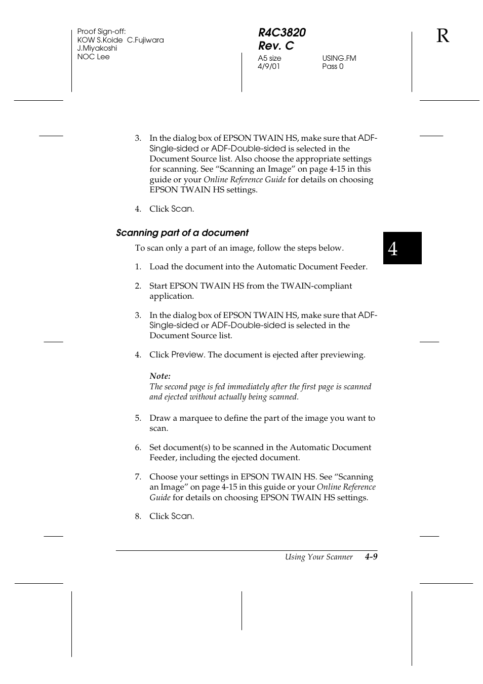 Scanning part of a document | Epson GT-30000 User Manual | Page 93 / 140