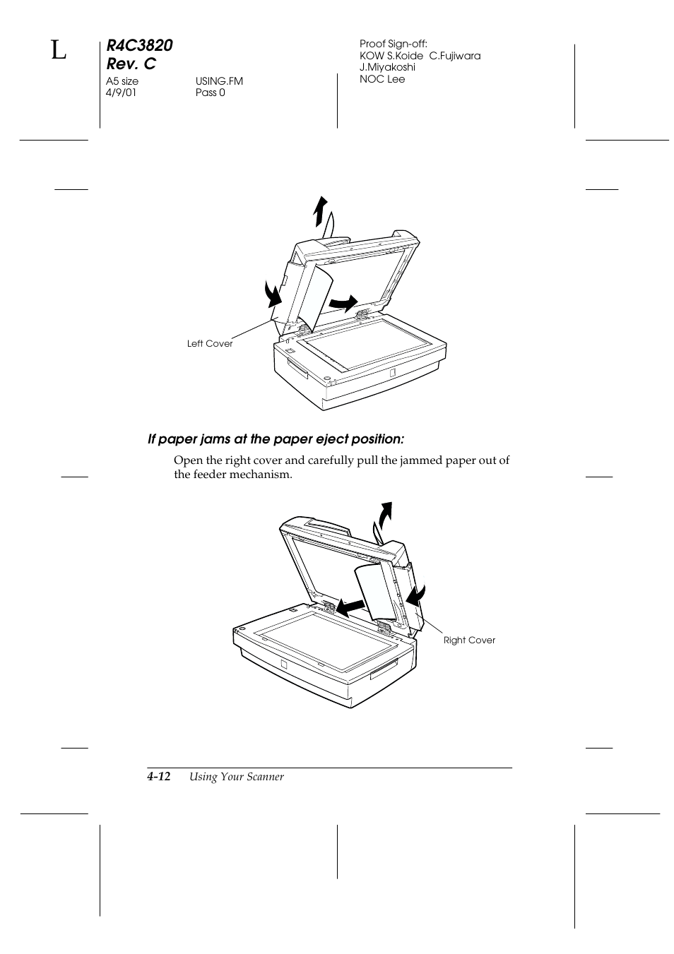 If paper jams at the paper eject position | Epson GT-30000 User Manual | Page 96 / 140