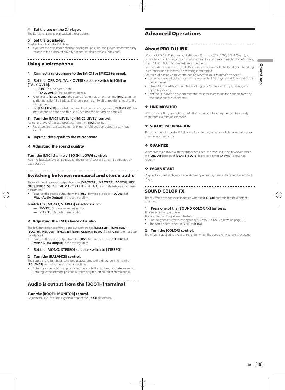 Advanced operations | Pioneer DJM-900NXS-W User Manual | Page 15 / 28