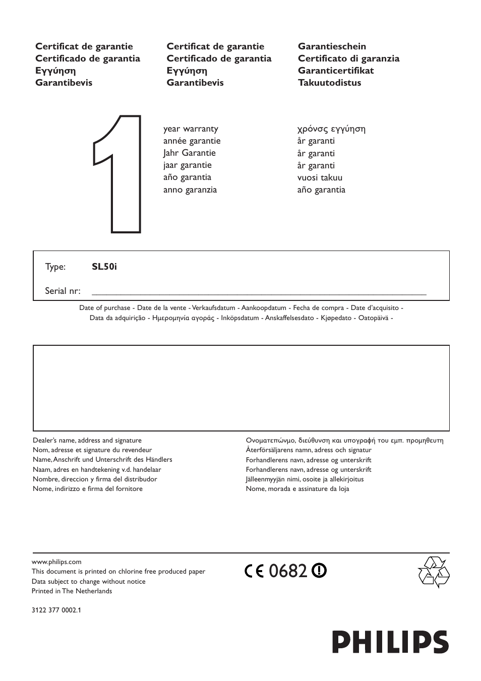 Philips SL50i User Manual | Page 45 / 45