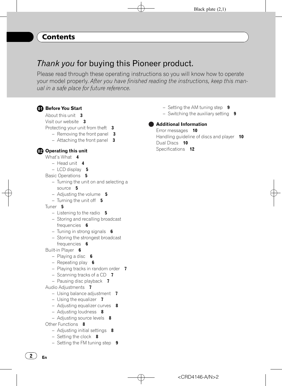 Pioneer DEH-1950 User Manual | Page 2 / 56