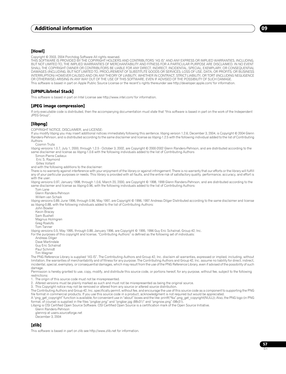 Additional information 09 | Pioneer Elite BDP-94HD User Manual | Page 57 / 67
