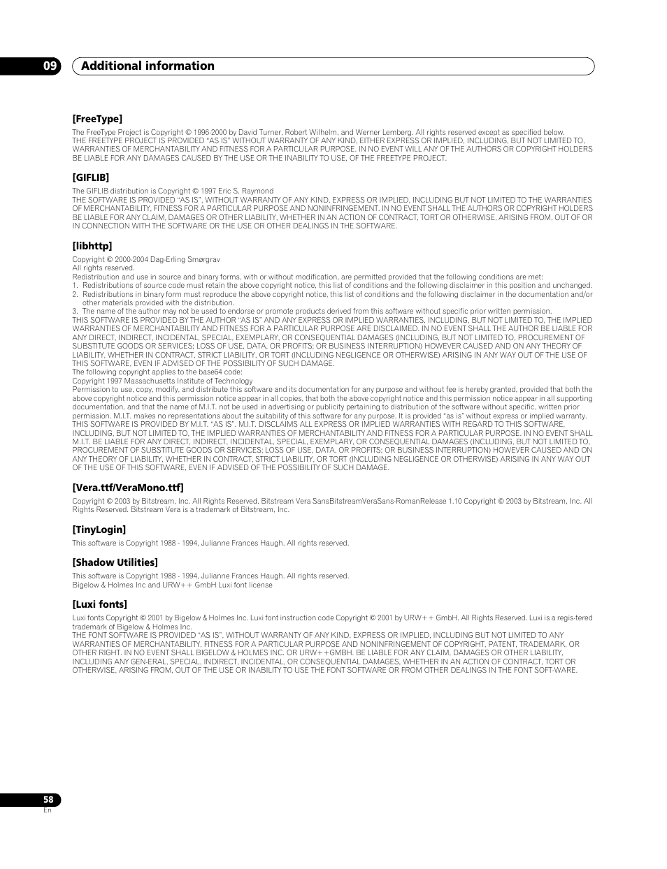 Additional information 09 | Pioneer Elite BDP-94HD User Manual | Page 58 / 67