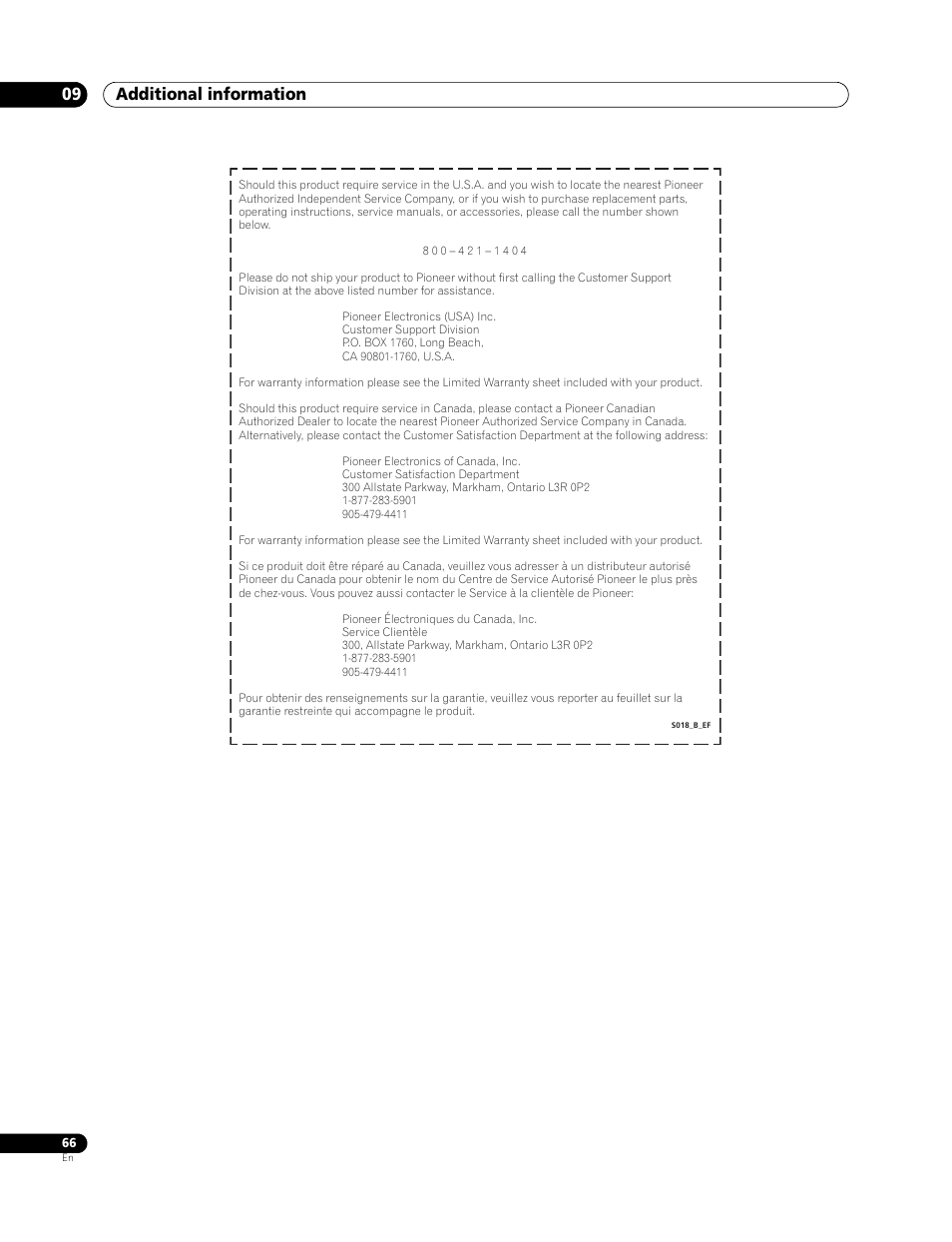 Additional information 09 | Pioneer Elite BDP-94HD User Manual | Page 66 / 67