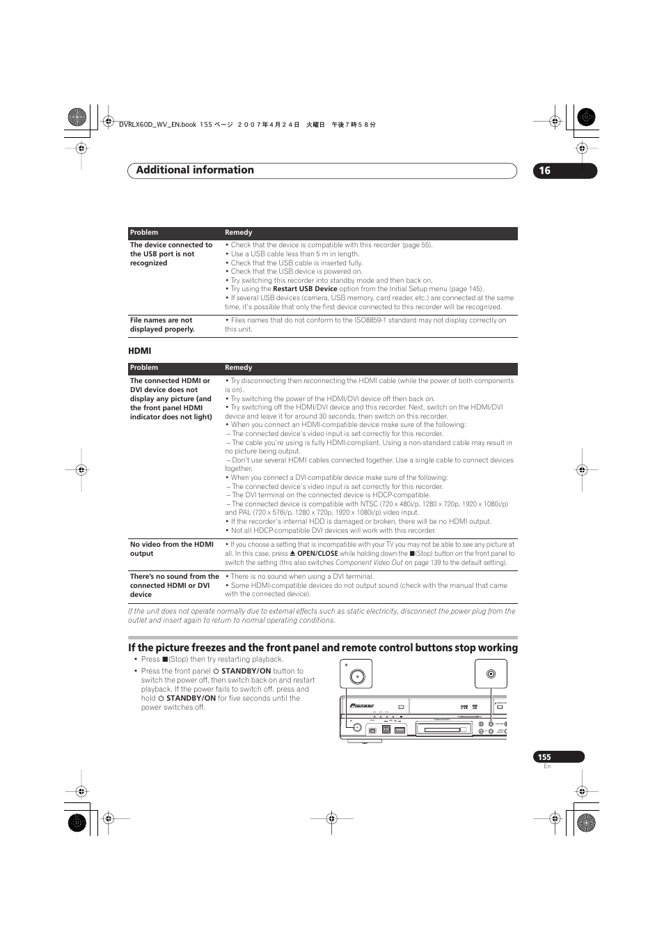 Additional information 16, Hdd/dvd divx copy, Pltv d.tv a.tv | Pioneer RCS-LX60D User Manual | Page 155 / 164